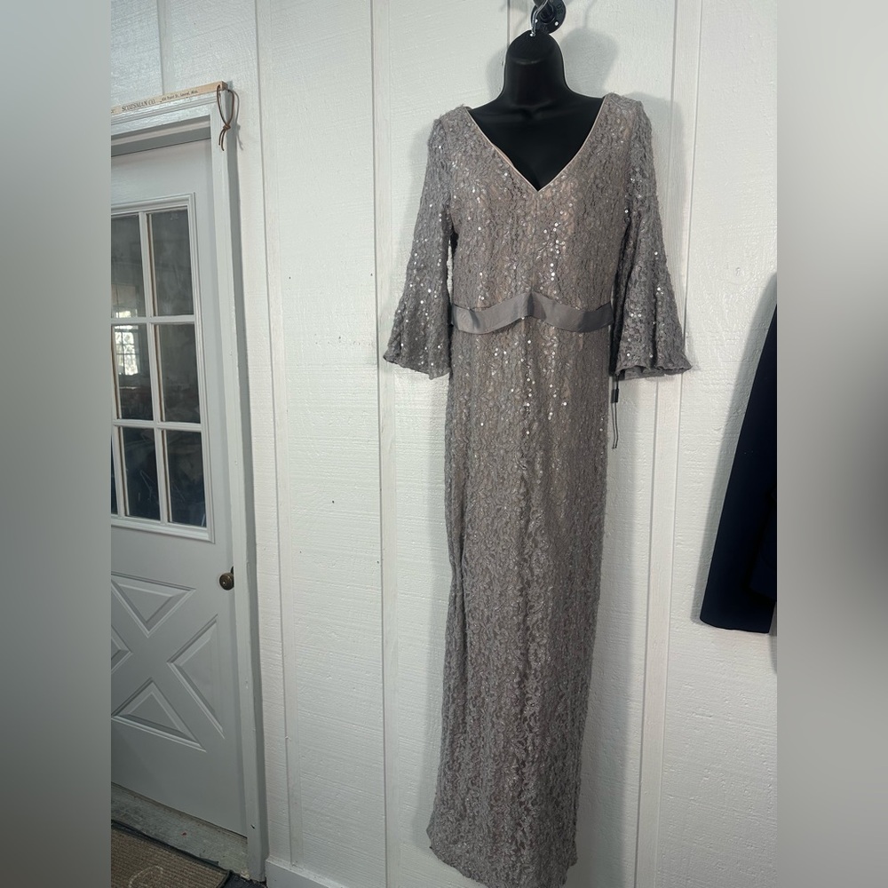 Calvin Klein Gray Lace Overlay Dress Size 10 NWOT